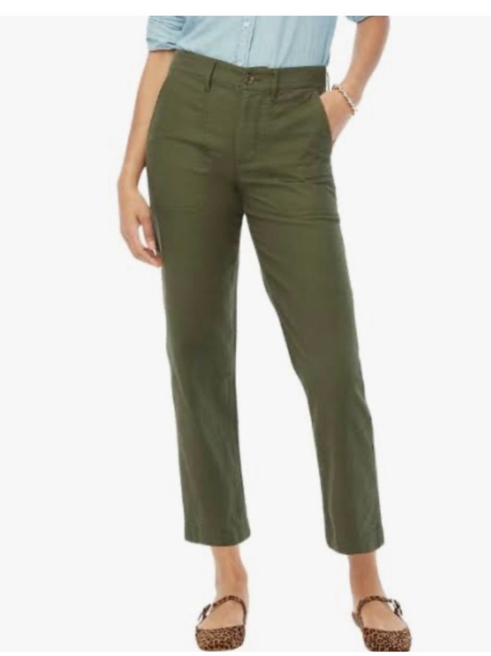 J. Crew Olive Straight-Leg Chinos